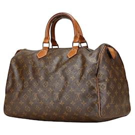 Louis Vuitton-Louis Vuitton Monogram Speedy 35 Handbag-Brown