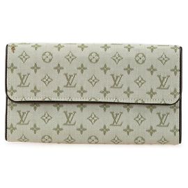 Portefeuille Long International Minilan Monogram Louis Vuitton Marron Vert