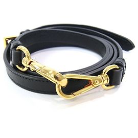 Alça de ombro de couro preto Prada Preto