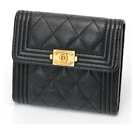Chanel-Chanel Boy Chanel Tri-fold Wallet-Black