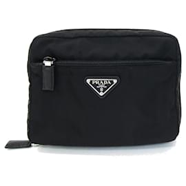 Prada-Prada Black Nylon Travel Clutch Bag-Black