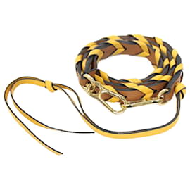 Loewe-Loewe Shoulder Strap Thin Braided-Brown,Yellow