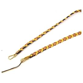 Loewe-Loewe Shoulder Strap Thin Braided-Brown,Yellow