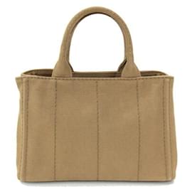 Prada-Prada Canapa B2439G Brown Canvas Handbag-Brown