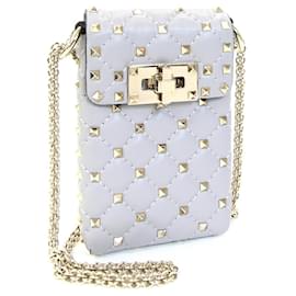 Valentino Garavani-Valentino Garavani Gray Leather Shoulder Bag-Brown