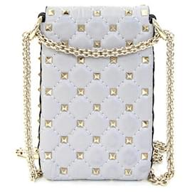 Valentino Garavani-Valentino Garavani Gray Leather Shoulder Bag-Brown
