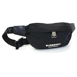 Burberry-Burberry Black Nylon Leather Waist Bag-Black