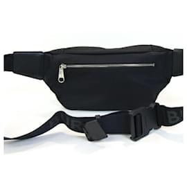 Burberry-Burberry Black Nylon Leather Waist Bag-Black
