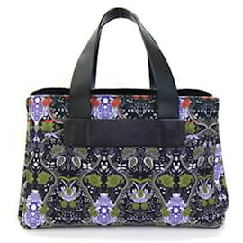 Miu Miu-Miu Miu Black Multicolor Canvas Leather Shoulder Bag-Black,Multiple colors