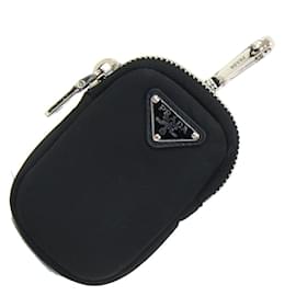 Prada-Prada Black Nylon Mini Bag Charm Keychain-Black