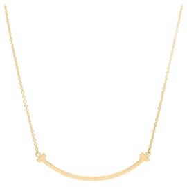 Tiffany & Co-Tiffany & Co. T Smile Pendant Necklace-Golden