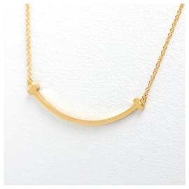 Tiffany & Co-Tiffany & Co. T Smile Pendant Necklace-Golden