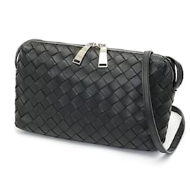 Bottega Veneta-Bottega Veneta Intrecciato Leather Shoulder Bag-Black