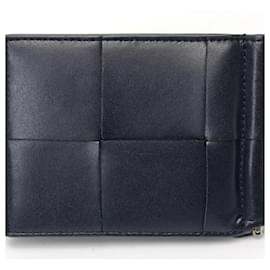 Bottega Veneta-Bottega Veneta Cassette Bi-fold Wallet-Khaki,Navy blue