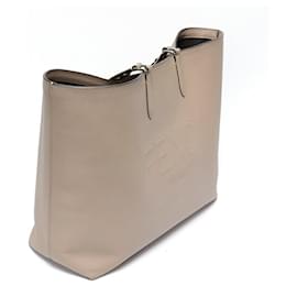 Fendi-Fendi Embossed Leather Tote Bag-Grey