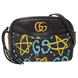 Gucci-Gucci GG Marmont Ghost Leather Shoulder Bag-Black,Multiple colors