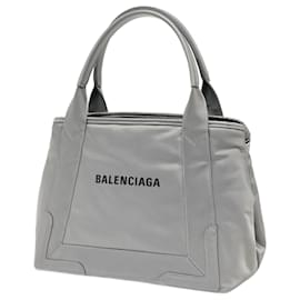 Balenciaga-Balenciaga Navy Cabas S Tote Bag-Brown