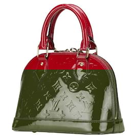 Louis Vuitton-Louis Vuitton Monogram Vernis Alma BB Handbag-Red,Fuschia