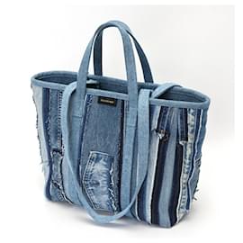 Balenciaga-Balenciaga Barbes Medium Shopper Tote Bag-Blue