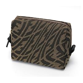 Fendi-Fendi FF Motif Beauty Pouch-Brown