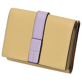 Loewe-Loewe Trifold Wallet in Beige and Purple-Beige,Purple