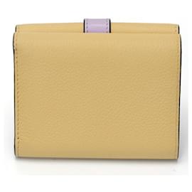 Loewe-Loewe Trifold Wallet in Beige and Purple-Beige,Purple