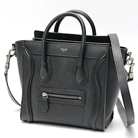 Céline-Celine Luggage Nano Shoulder Bag-Black