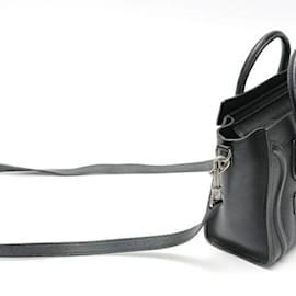 Céline-Celine Luggage Nano Shoulder Bag-Black