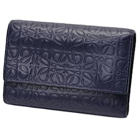 Loewe-Loewe Repeat Anagram Vertical Wallet-Navy blue