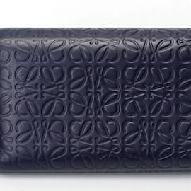 Loewe-Loewe Repeat Anagram Vertical Wallet-Navy blue