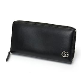 Gucci-Gucci Black Leather Long Wallet-Black