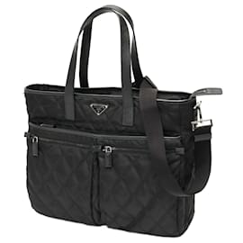 Prada-Prada Quilted Nylon Tote Bag-Black