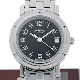 Hermès-Hermes Clipper CL4.210 Black Quartz Wristwatch-Other