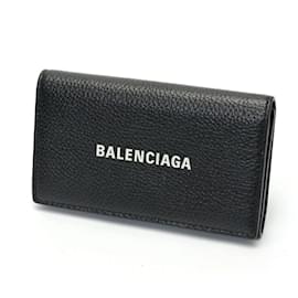 Balenciaga-Porte-clés en cuir noir Balenciaga-Noir