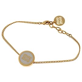 Miu Miu-Miu Miu Enamel Metal Charm Bracelet-White