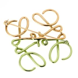 Loewe-Loewe Anagram Brooch-Golden