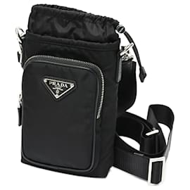 Prada-Prada Re-Nylon Smartphone Case Shoulder Pouch-Black