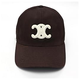 Céline-Celine Triomphe Baseball Cap-Brown