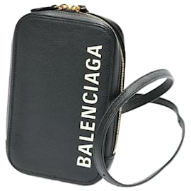 Balenciaga-Balenciaga Cache Zip Phone Holder Shoulder Bag-Black
