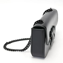 Céline-Celine Cuir Triomphe Chain Shoulder Bag-Black