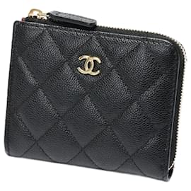 Chanel-Chanel Black Grained Calfskin Coin Purse-Black