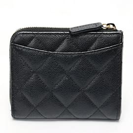 Chanel-Chanel Black Grained Calfskin Coin Purse-Black