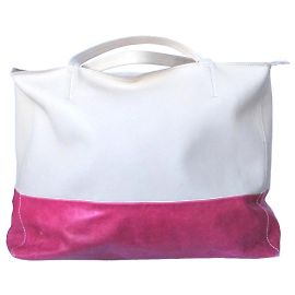Autre Marque Bolsa de ombro Ghibli em couro marfim e fúcsia Branco Fuschia