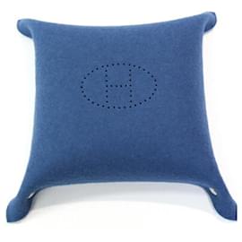 Hermès-Hermes Tray Vid Poche in Blue Felt-Blue