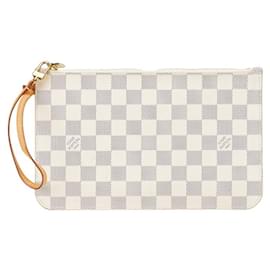 Louis Vuitton-Louis Vuitton Damier Azur Neverfull MM Attached Pouch-White