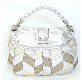Miu Miu-Miu Miu Matelasse Shoulder Bag-Silvery,Golden