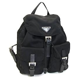 Prada-Prada Black Nylon Leather Mini Backpack-Black
