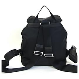 Prada-Prada Black Nylon Leather Mini Backpack-Black