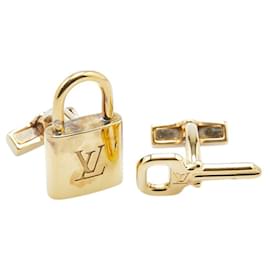 Louis Vuitton-Louis Vuitton Gold Cadena & Clef Cufflinks-Golden