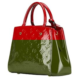 Louis Vuitton-Louis Vuitton Monogram Vernis Montaigne BB Handbag-Red,Fuschia